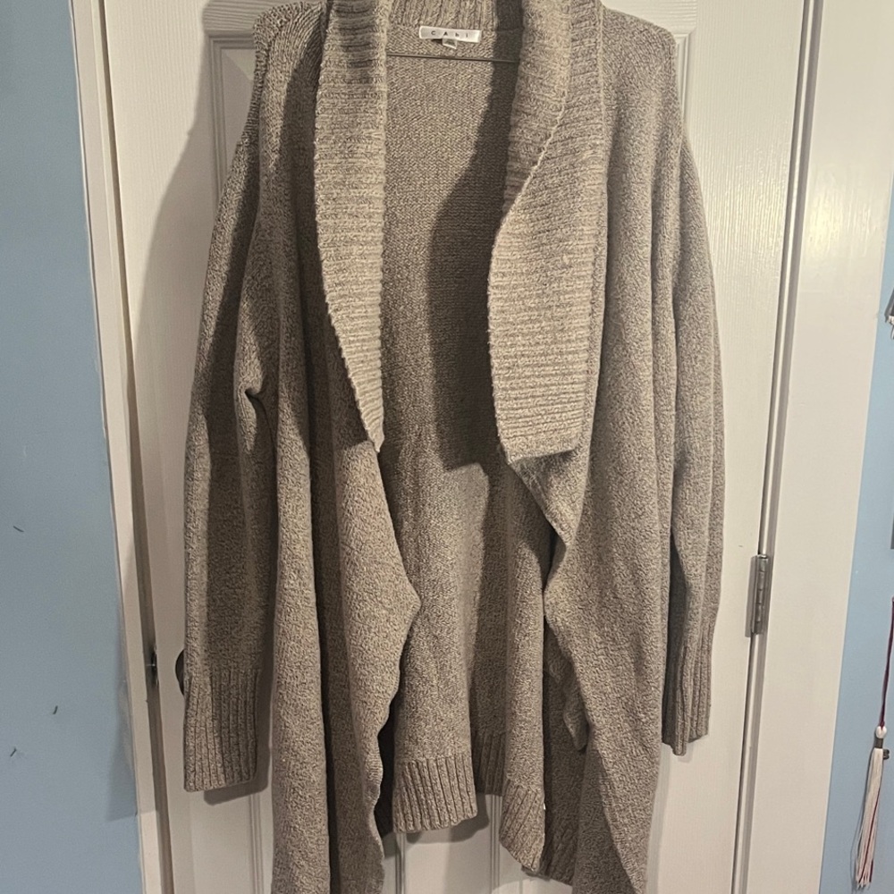 CAbi Taupe Open Front Cardigan